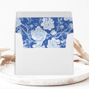 Delft Blue White Chinoiserie Floral Porcelain Envelope
