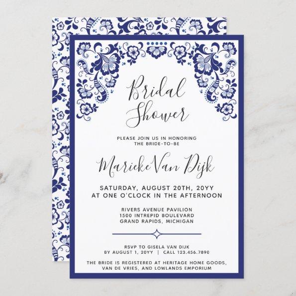 Delfts Blauw | Delft Blue Dutch Bridal Shower Invitations