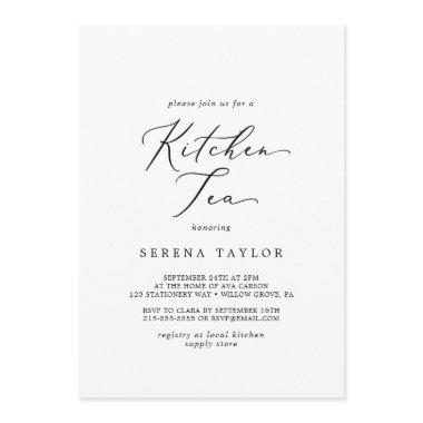 Delicate Black Calligraphy Kitchen Tea