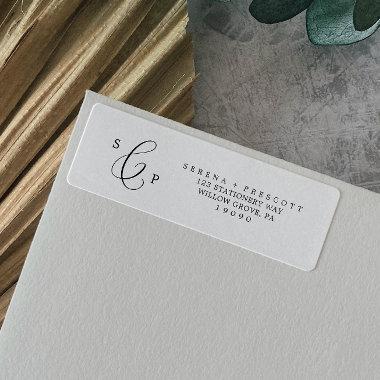 Delicate Black Calligraphy Return Address Label