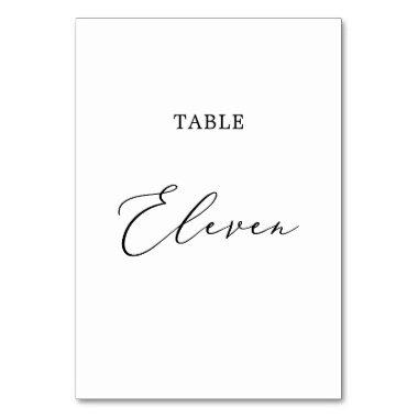 Delicate Black Calligraphy Table Eleven Table Number