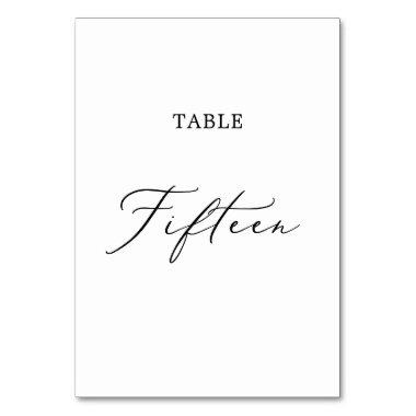 Delicate Black Calligraphy Table Fifteen Table Number