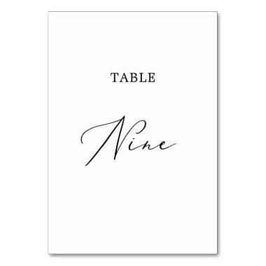 Delicate Black Calligraphy Table Nine Table Number