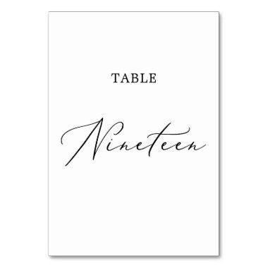 Delicate Black Calligraphy Table Nineteen Table Number