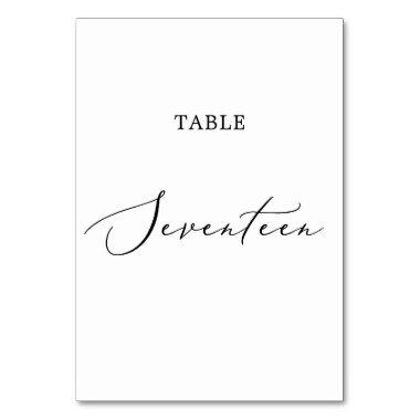 Delicate Black Calligraphy Table Seventeen Table Number