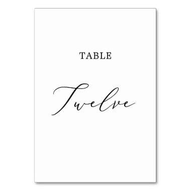 Delicate Black Calligraphy Table Twelve Table Number