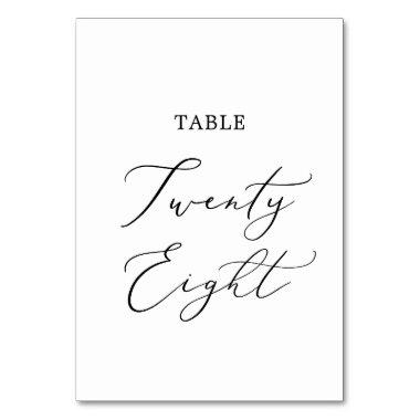 Delicate Black Calligraphy Table Twenty Eight Table Number