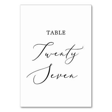 Delicate Black Calligraphy Table Twenty Seven Table Number
