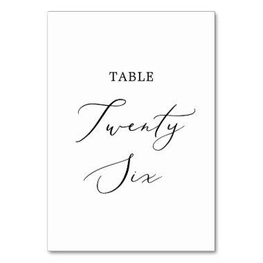 Delicate Black Calligraphy Table Twenty Six Table Number