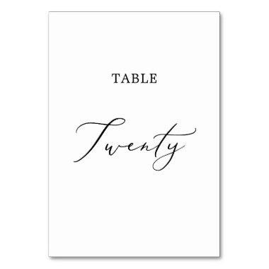 Delicate Black Calligraphy Table Twenty Table Number