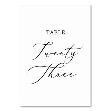 Delicate Black Calligraphy Table Twenty Three Table Number