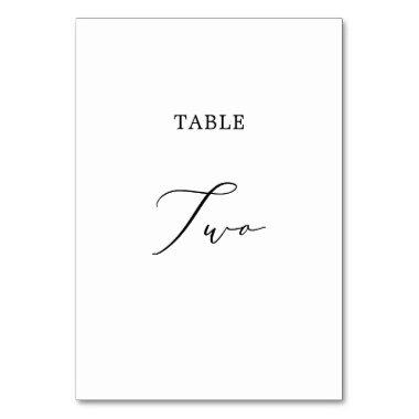 Delicate Black Calligraphy Table Two Table Number