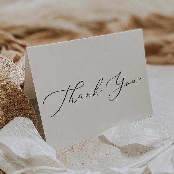 Delicate Black Calligraphy Thank You Invitations