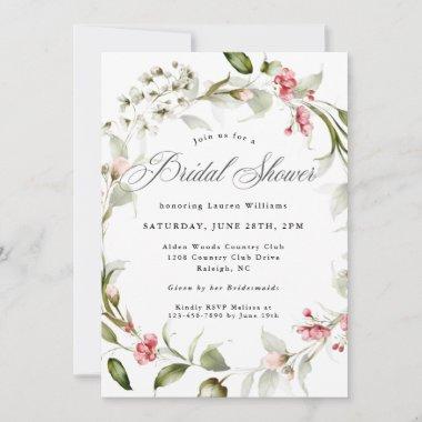 Delicate Blossoms Watercolor Bridal Shower Invitations