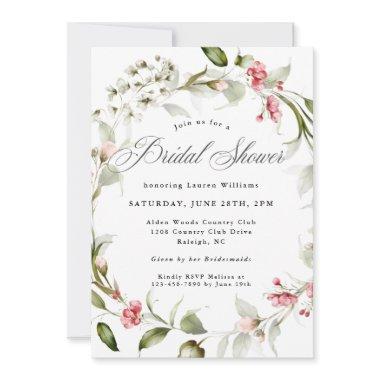 Delicate Blossoms Watercolor Bridal Shower Invitations