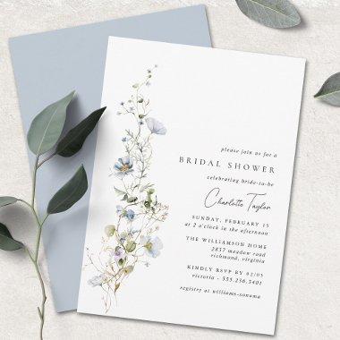 Delicate Blue Floral | Airy Garden Bridal Shower Invitations
