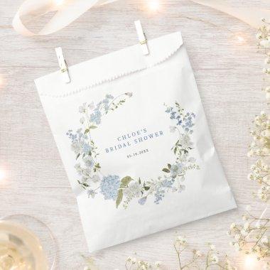 Delicate Blue Floral Wreath  Favor Bag