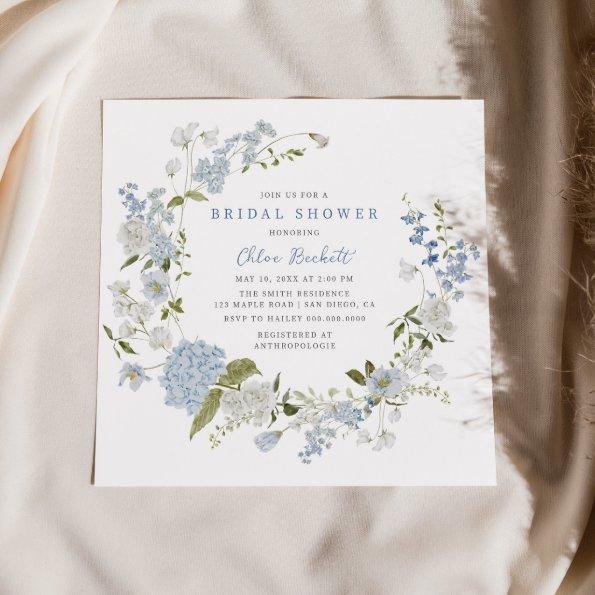 Delicate Blue Floral Wreath