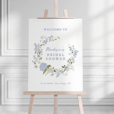 Delicate Blue Floral Wreath  Welcome Foam Board