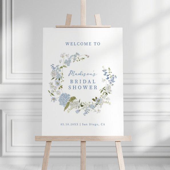 Delicate Blue Floral Wreath  Welcome Foam Board