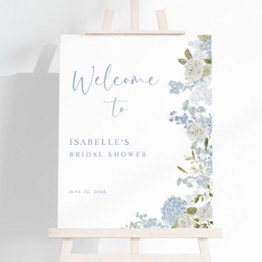 Delicate Blue Green Floral  Welcome Foam Board