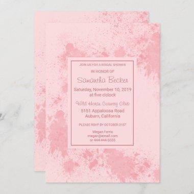 Delicate Blush Paint Splatter Bridal Shower Invitations