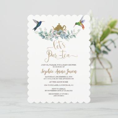Delicate Blush Pink Floral Baby Shower Tea Party  Invitations