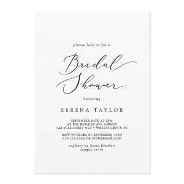 Delicate Calligraphy Bridal Shower Invitations