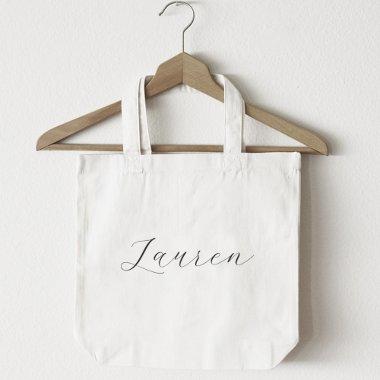 Delicate Calligraphy Bridesmaid Name Tote Bag