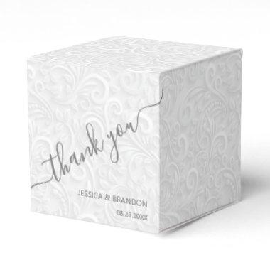 Delicate Calligraphy Thank You Wedding Favor Boxes