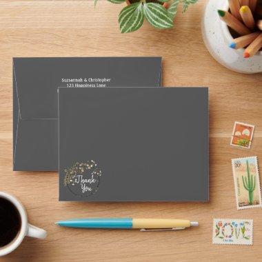 Delicate Earthy Colors Floral Ring Personalized Envelope