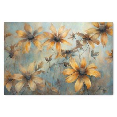 Delicate, Elegant BlackEyed Susan Floral Decoupage Tissue Paper