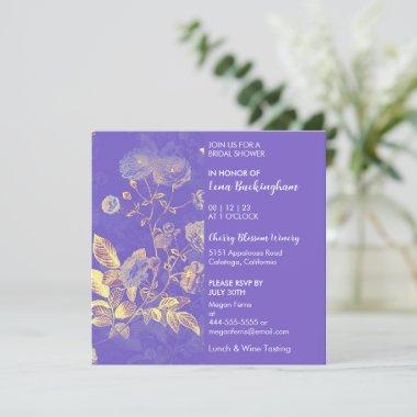 Delicate Floral Bridal Shower Invitations