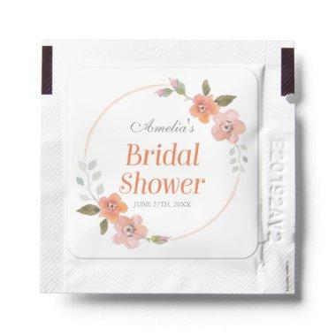 Delicate Floral Orange Bridal Showe Hand Sanitizer Packet