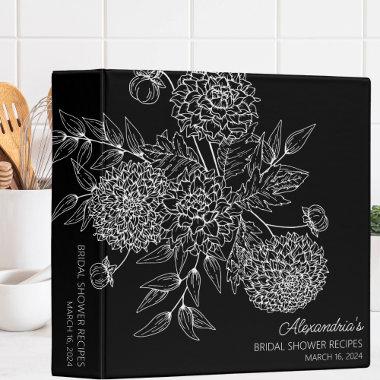 Delicate Flower Illustration  Recipe 3 Ring Binder