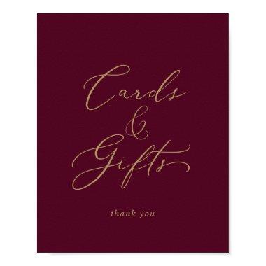 Delicate Gold and Burgundy  and Gifts Poster