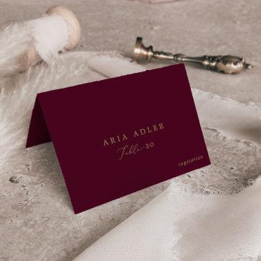 Delicate Gold and Burgundy Menu Option Place Invitations