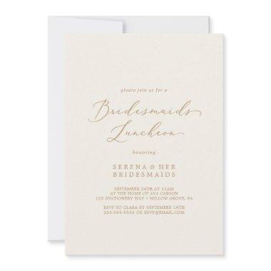 Delicate Gold and Cream Bridesmaids Luncheon