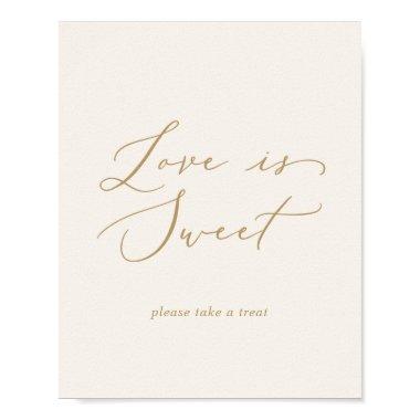 Delicate Gold and Cream Love Is Sweet Wedding Poster