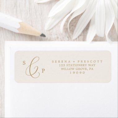 Delicate Gold and Cream Return Address Label