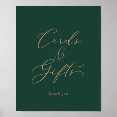 Delicate Gold and Green Invitations and Gifts Sign