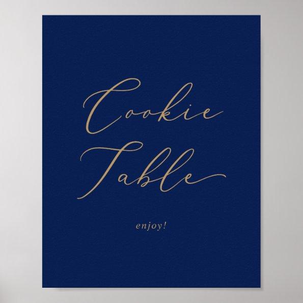 Delicate Gold and Navy Cookie Table Poster