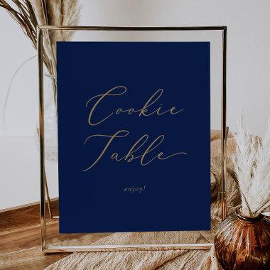 Delicate Gold and Navy Cookie Table Poster