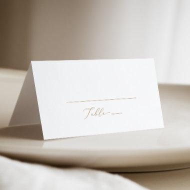 Delicate Gold Calligraphy | Cream Folded Wedding Place