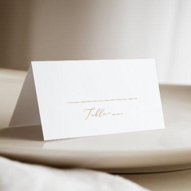 Delicate Gold Calligraphy | Cream Folded Wedding Place Invitations