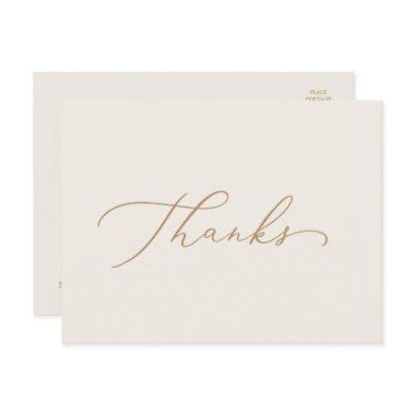 Delicate Gold Calligraphy | Cream Thanks Post