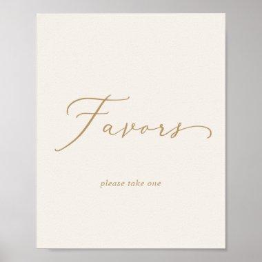 Delicate Gold Calligraphy | Cream Wedding Favors Poster
