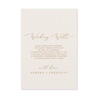 Delicate Gold Calligraphy | Cream Wishing Well Enclosure Invitations