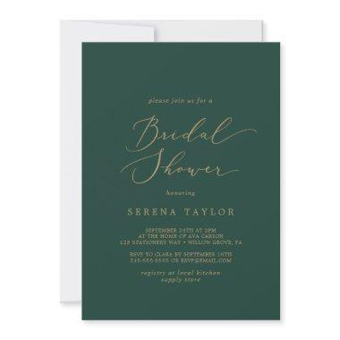 Delicate Gold Calligraphy | Green
