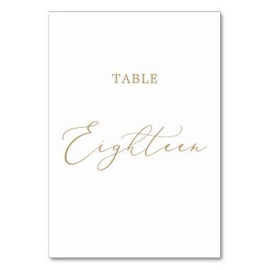 Delicate Gold Calligraphy Table Eighteen Table Number